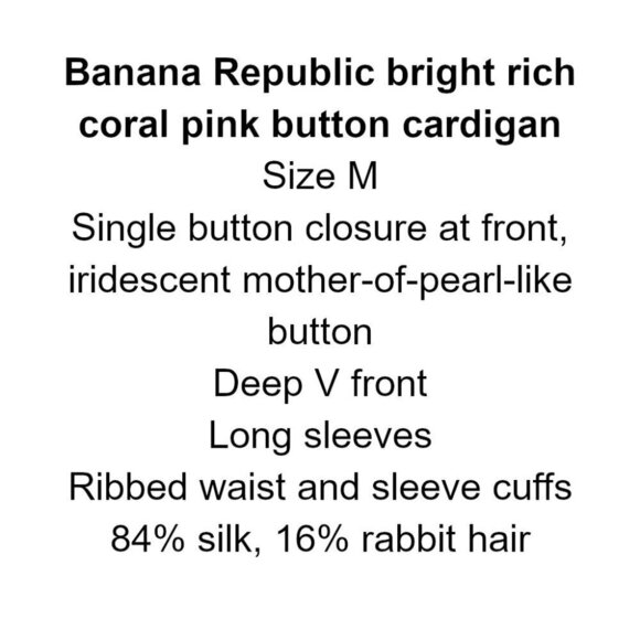 NWOT "When in doubt, wear pink!" Bundle x2 - Banana Republic tank & cardigan - Picture 8 of 13